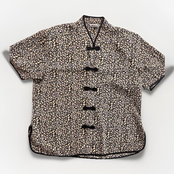 Vintage Rare 70s Sun Hung Top Women XL Frog Closure Asian Polynesian Hawaiian - Picture 1 of 12